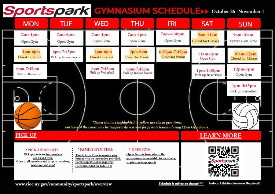 Gymnasium Schedule
